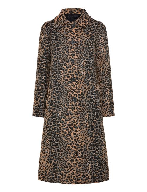 Mango | Leopard-Print Long Coat | XS