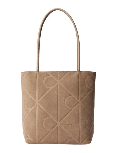 Calvin Klein | Emblem Aop Suede Small Tote | ONE SIZE