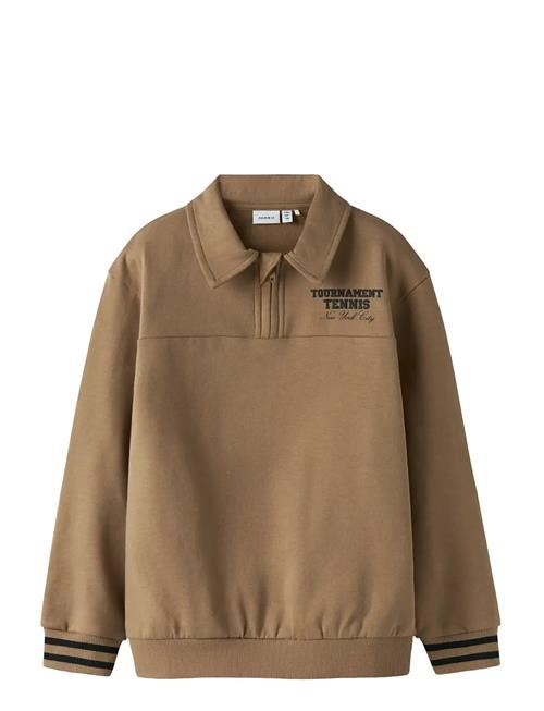 name it | Nkmtrent Ls Nreg Sweat Polo Bru | 122-128