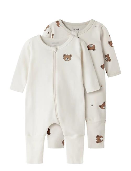 name it | Nbnnightsuit 2P Zip Ff Pumice Bear Noos | 74