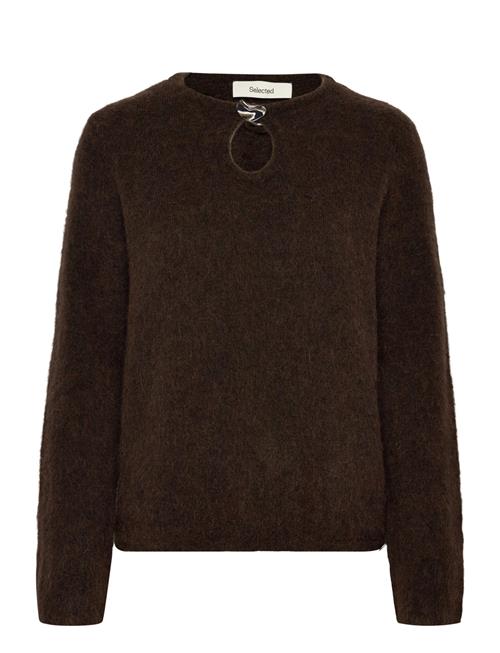 Selected | Slflulu Brushed Ls Knit Keyhole O-Neck | L