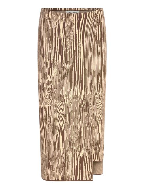 Malina | Lois Jacquard Knitted Wrap Midi Skirt | L