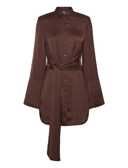 ROTATE | Satin Tie Shirt Dress | 36