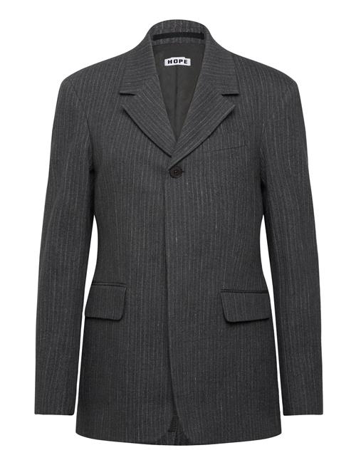 Hope | Fossil Blazer Textured Blue Grey Stripe-36 | 42