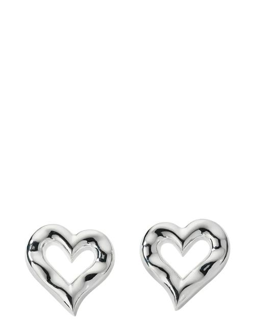 Syster P | Puff Heart Earrings Silver | ONE SIZE
