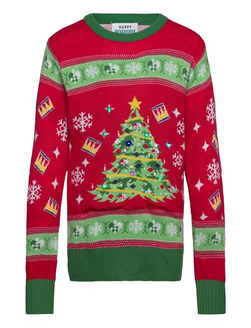 Happy Seasons | Christmas Tree Christmas Sweater Red | 7-8ÅR