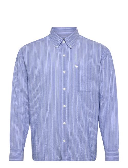 Abercrombie & Fitch | Ls Icon Curved Hem Seersucker Poplin | S