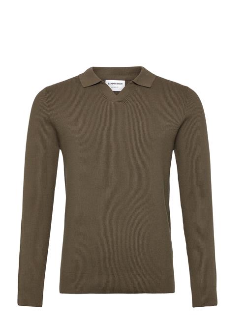 Lindbergh | Rib Knitted L/S V-Neck Polo | M