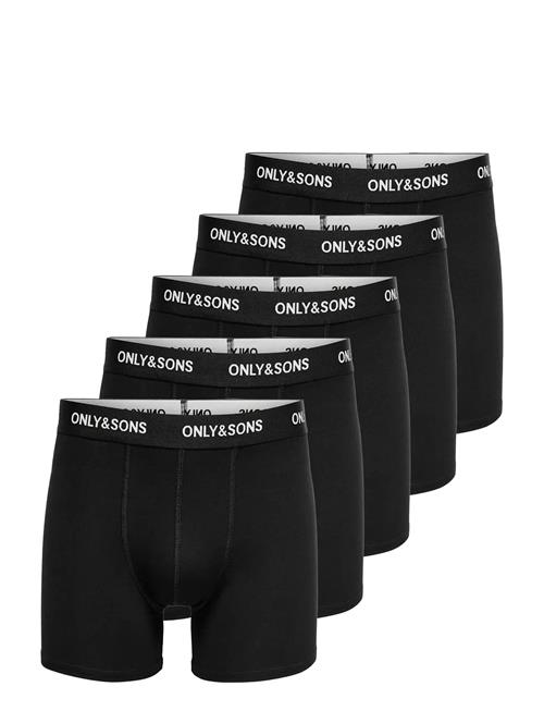 ONLY & SONS | Onsfitz Solid Black Boxer 5-Pack | XS
