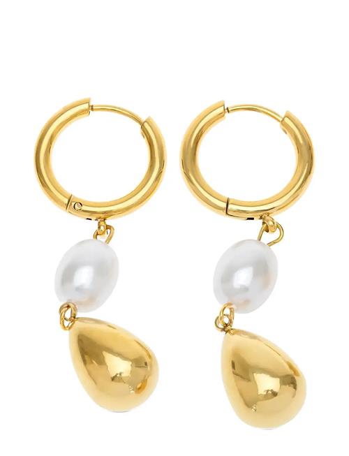 Timi of Sweden | Laura - Pearl Hoop Earrings Stainless Steel | ONE SIZE