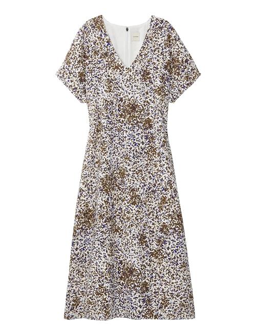 Calvin Klein | Printed Crepe V Neck Ss Midi Dre | XS