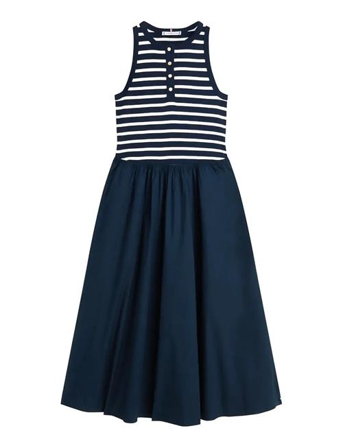 Tommy Hilfiger | Gold Button Poplin Mix Dress | S