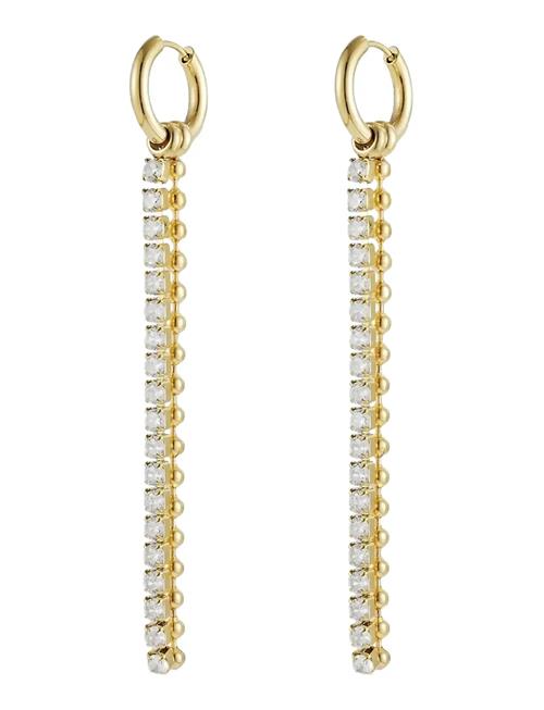 Bud to rose | Ice Bead Fringe Earring Gold | ONE SIZE