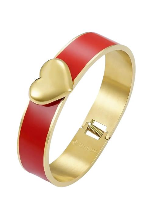 Bud to rose | Heart Enamel Bracelet Red/Gold | ONE SIZE