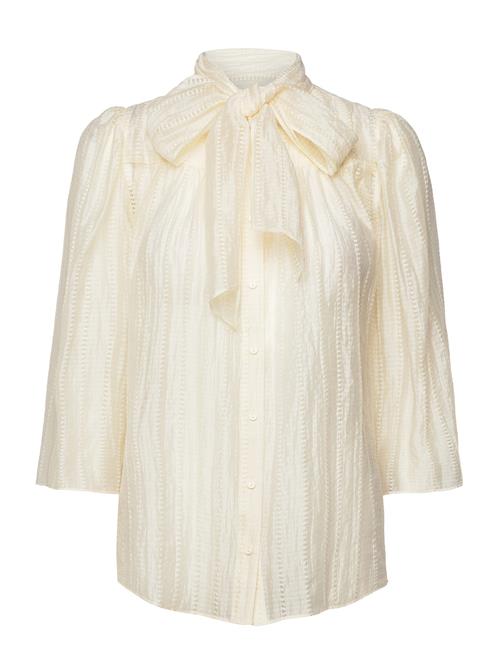 Stella Nova | Pointelle High-Neck Bow Blouse | 36