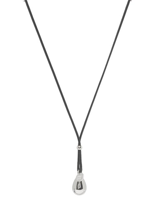 Bud to rose | Drop Cord Long Necklace Silver | ONE SIZE