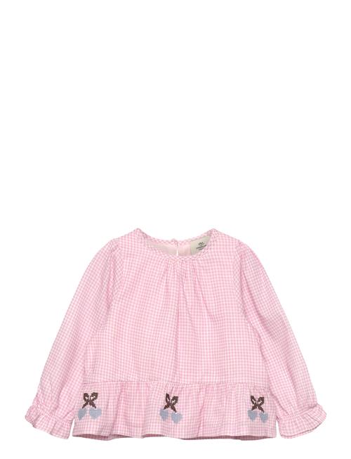 Copenhagen Colors | Houndstooth Blouse W. Emb. At Bottom Hem | 128