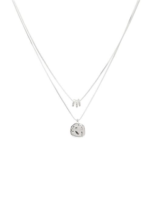 Pilgrim | Ayo Necklace With Coin & Crystal Silver-Plated | ONE SIZE