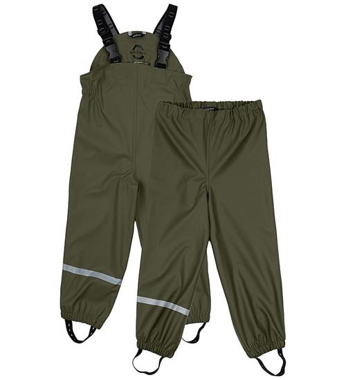 Mikk-Line Regnbukser m/u Seler - PU - Dusty Olive