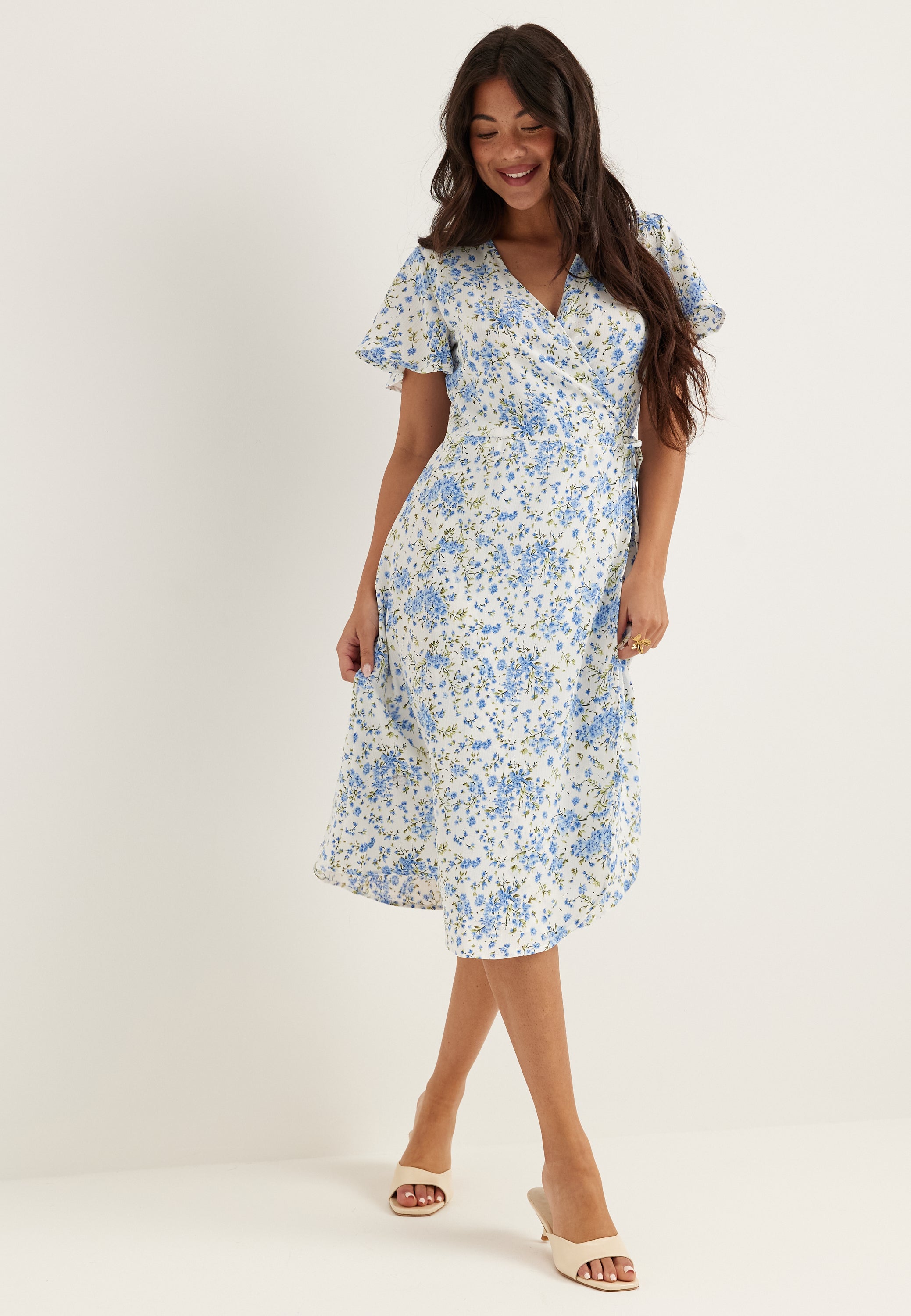 VILA Vilovie S/S Wrap Midi Dress