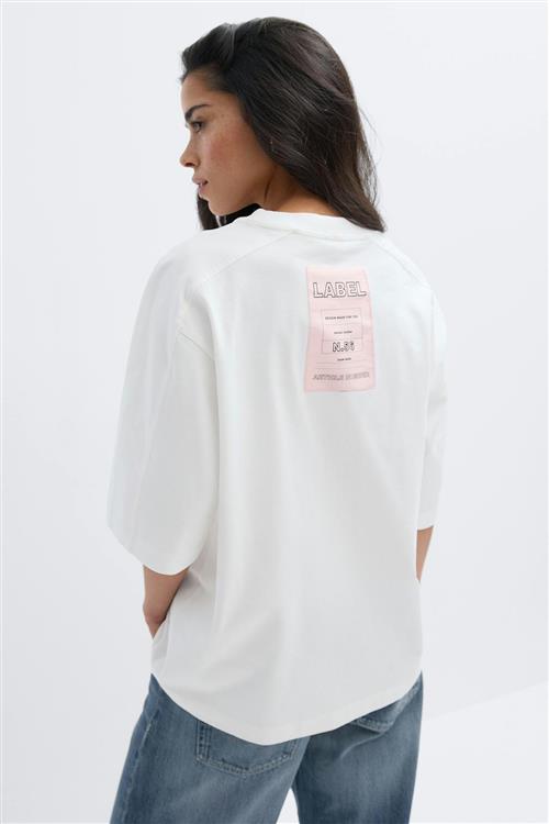 Gina Tricot - Patch detail tee - t-shirts - Hvid - M - Dame