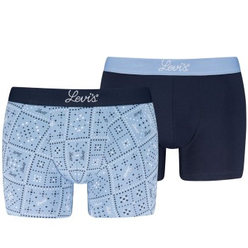Levis 2P Boxer Briefs Cotton Patterned Marine/Blå bomuld Large Herre
