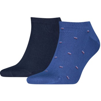 Tommy Hilfiger Strømper 2P Cotton Sneaker Socks Small Pattern Marine/Blå Str 39/42 Herre