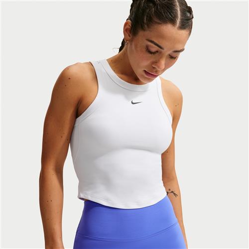 Kort Nike One Fitted Dri-FIT-tanktop til kvinder - hvid