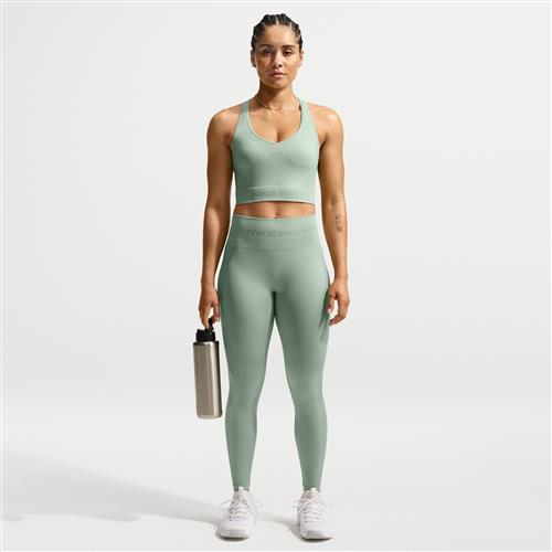 Nike Pro Seamless-7/8-leggings med høj talje til kvinder - grøn
