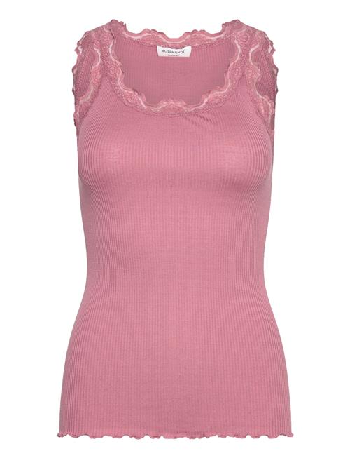 Rosemunde | Rwbabette Silk Sl U-Neck Long Lace | XXL