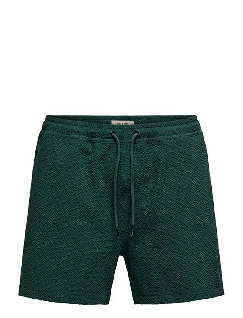 ONLY & SONS | Onsted Life Solid Seersucker Swim Noos | L