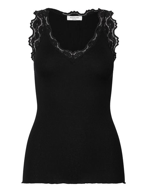 Rosemunde | Rwbeatha Silk Sl V-Neck Lace Top | M