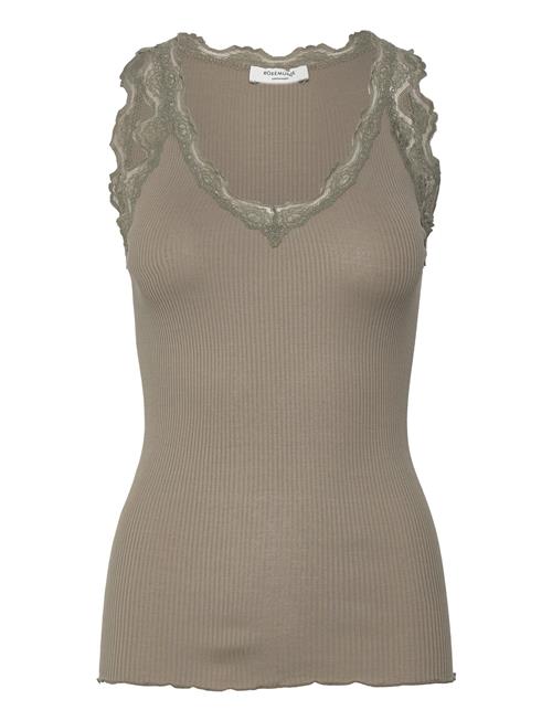 Rosemunde | Rwbeatha Silk Sl V-Neck Lace Top | L