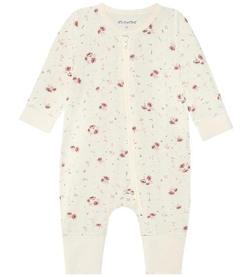 Minymo Heldragt - Viskose - Peach Whip m. Blomster