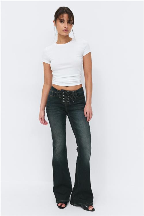 Gina Tricot - No waist bootcut jeans - Flare & bootcut jeans - Blå - 38 - Dame
