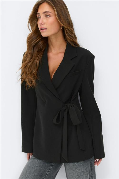 Gina Tricot - Tie blazer - Blazere - Sort - M - Dame