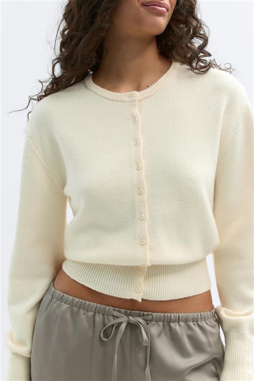 Gina Tricot - Knitted cardigan - Cardigans - Hvid - L - Dame