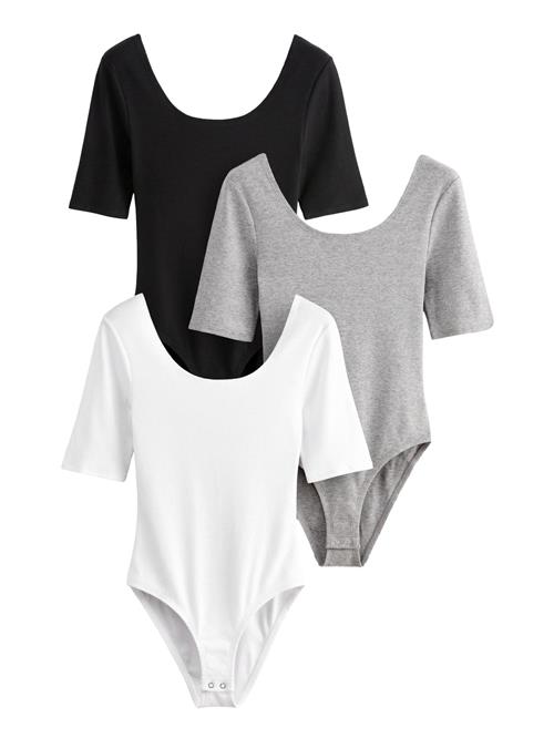 The Set Shirtbody  grå-meleret / sort / hvid