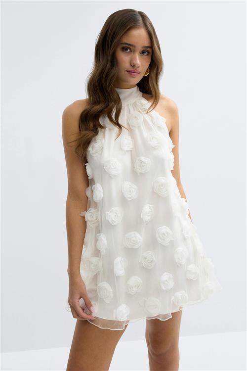 Gina Tricot - Wide halterneck mini dress - korte kjoler - Hvid - 36 - Dame