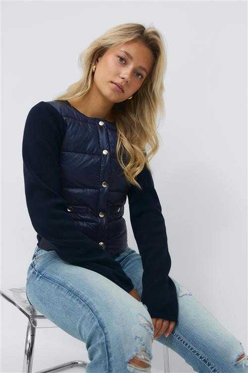Gina Tricot - 14+ padded rib jacket - jakke - Blå - S - Dame
