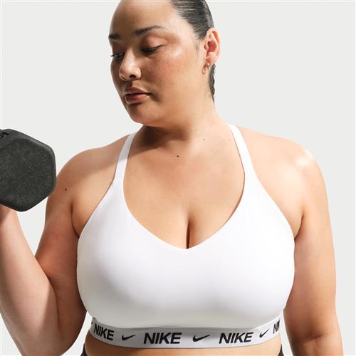 Polstret, justerbar Nike Indy-sports-bh med let støtte til kvinder (plus size) - hvid
