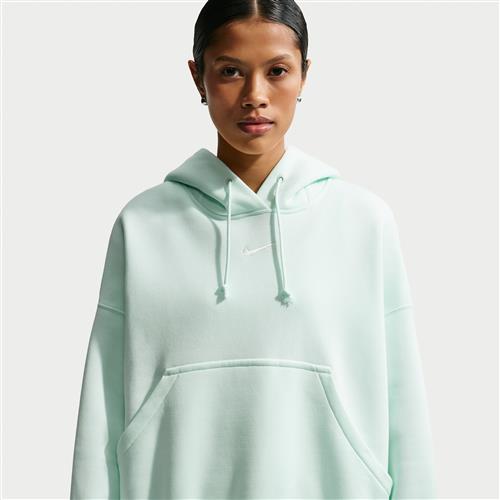Ekstra overdimensioneret Nike Phoenix Fleece-pullover-hættetrøje til kvinder - grøn