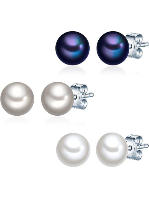 Valero Pearls Øreringe  indigo / sølv / perlehvid