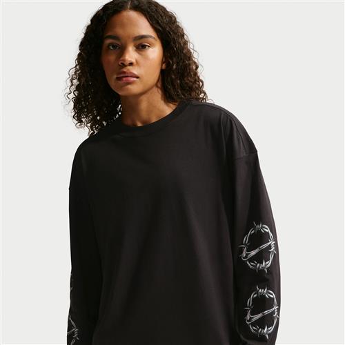 Oversized, langærmet T-shirt til kvinder fra Nike - sort