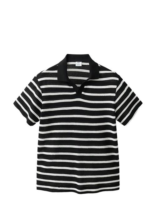 Mango | Striped Braided Knit Polo Shirt | XL