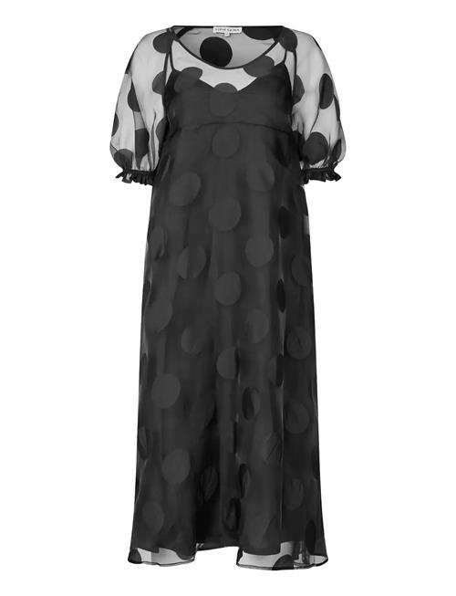 STINE GOYA | Dotted Organza, Puff Sleeve Long Dress | M