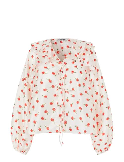 STINE GOYA | Flat Textured Poly, Multi Ruffle Raglan Top | M