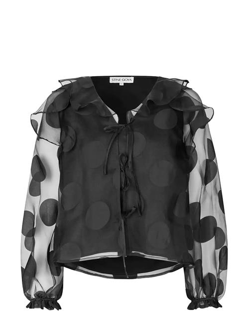 STINE GOYA | Dotted Organza, Multi Ruffle Raglan Top | L