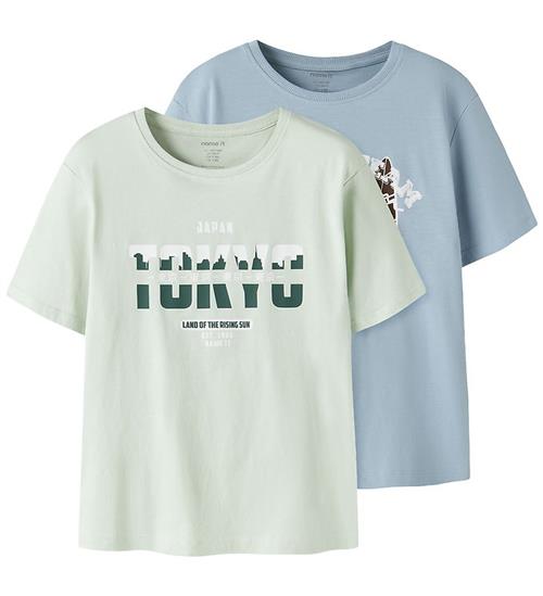 Name It T-Shirt - 2-pak - NkmViligo - Blue Fog/Pale Aqua