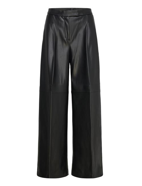 Mango | Wide Leg Faux-Leather Trousers | 38